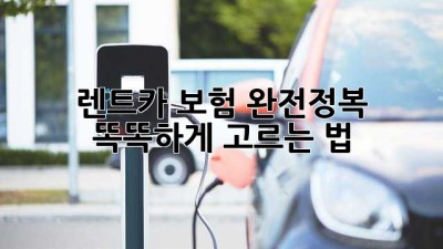 🚗 렌트카 보험 완전정복: 똑똑하게 고르는 법! 💡