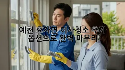 예천 효자면 이사청소, 추가 옵션으로 완벽 마무리!